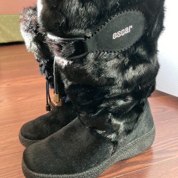 Oscar Sport Shearling-Lined Mink Boots, calf high– New, Curated, Winter Style - Picture 2 of 7